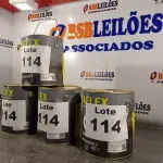 LOTE 114 - 04 - TINTAS PARA DEMARCAÇÃO VIÁRIA A BASE DE SOLVENTE 3,6 L - VIAFLEX (NO ESTADO, NÃO SABEMOS SE FUNCIONA. LEILÃO NÃO TEM GARANTIA E NEM DEVOLUÇÃO, SUJEITO A POSSÍVEIS AVARIAS VISÍVEIS/OCULTAS E/OU AUSÊNCIA DE COMPONENTES)