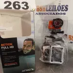 LOTE 263 - 01 - CÂMERA DE AÇÃO ATRIO FULL HD 1080P TELA LCD 2POL 12MP (NO ESTADO, NÃO SABEMOS SE FUNCIONA. LEILÃO NÃO TEM GARANTIA E NEM DEVOLUÇÃO, SUJEITO A POSSÍVEIS AVARIAS VISÍVEIS/OCULTAS E/OU AUSÊNCIA DE COMPONENTES)