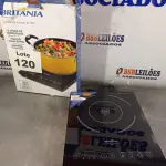 LOTE 120 - 01 - COOKTOP DE INDUÇÃO BRITÂNIA BCT01P VIDRO CERÂMICO PRETO (NO ESTADO, NÃO SABEMOS SE FUNCIONA. LEILÃO NÃO TEM GARANTIA E NEM DEVOLUÇÃO, SUJEITO A POSSÍVEIS AVARIAS VISÍVEIS/OCULTAS E/OU AUSÊNCIA DE COMPONENTES)