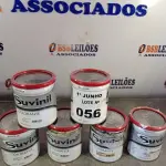 LOTE 056 - 06 LATAS DE COLORANTE SUVINIL 900ML NAS CORES VERDE OXIDO. (NO ESTADO, LEILÃO NÃO TEM GARANTIA E NEM DEVOLUÇÃO, SUJEITO A POSSÍVEIS AVARIAS VISÍVEIS/OCULTAS E/OU AUSÊNCIA DE COMPONENTES).