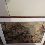 LOTE 292 - 05 QUADROS DECORATIVOS E 01 QUADRO ENTALHADO EM MADEIRA (NO ESTADO, NÃO SABEMOS SE FUNCIONA. LEILÃO NÃO TEM GARANTIA E NEM DEVOLUÇÃO).