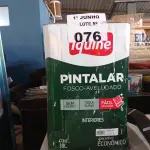 LOTE 076 - 01 LATA DE TINTA IQUINE PINTALAR FOSCO-AVELUDADO INTERIORES NA COR BRANCO GELO 18L. (NO ESTADO, LEILÃO NÃO TEM GARANTIA E NEM DEVOLUÇÃO, SUJEITO A POSSÍVEIS AVARIAS VISÍVEIS/OCULTAS E/OU AUSÊNCIA DE COMPONENTES).