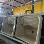 LOTE 212 - 02 TANQUES BATEDOR EM FIBRA 60X50CM COM AVARIAS. (NO ESTADO, LEILÃO NÃO TEM GARANTIA E NEM DEVOLUÇÃO, SUJEITO A POSSÍVEIS AVARIAS VISÍVEIS/OCULTAS E/OU AUSÊNCIA DE COMPONENTES).