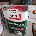 LOTE 105 - 01 LATA DE TINTA IQUINE PINTALAR FOSCO-AVELUDADO INTERIORES NA COR BRANCO GELO 18L. (NO ESTADO, LEILÃO NÃO TEM GARANTIA E NEM DEVOLUÇÃO, SUJEITO A POSSÍVEIS AVARIAS VISÍVEIS/OCULTAS E/OU AUSÊNCIA DE COMPONENTES).