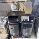 LOTE 190 - 03 CPU E 04 CAIXINHAS DE SOM PARA PC MARCAS E MODELOS DIVERSOS. (NO ESTADO, LEILÃO NÃO TEM GARANTIA E NEM DEVOLUÇÃO, SUJEITO A POSSÍVEIS AVARIAS VISÍVEIS/OCULTAS E/OU AUSÊNCIA DE COMPONENTES).