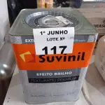 LOTE 117 - 01 LATA DE TEXTURATTO EFEITO BRILHO SUVINIL 24KG. (NO ESTADO, LEILÃO NÃO TEM GARANTIA E NEM DEVOLUÇÃO, SUJEITO A POSSÍVEIS AVARIAS VISÍVEIS/OCULTAS E/OU AUSÊNCIA DE COMPONENTES).