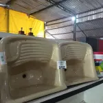 LOTE 212 - 02 TANQUES BATEDOR EM FIBRA 60X50CM COM AVARIAS. (NO ESTADO, LEILÃO NÃO TEM GARANTIA E NEM DEVOLUÇÃO, SUJEITO A POSSÍVEIS AVARIAS VISÍVEIS/OCULTAS E/OU AUSÊNCIA DE COMPONENTES).