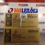 LOTE 197 - 02 CAIXAS DE LUVAS RANHURADA DE LÁTEX TAMANHOS “M/G” COM 36 PACOTES CADA. (NO ESTADO, LEILÃO NÃO TEM GARANTIA E NEM DEVOLUÇÃO, SUJEITO A POSSÍVEIS AVARIAS VISÍVEIS/OCULTAS E/OU AUSÊNCIA DE COMPONENTES).