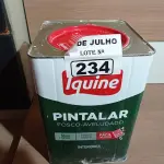 LOTE 234 - 01 LATA DE TINTA IQUINE PINTALAR FOSCO AVELUDADO INTERIORES NA COR BRANCO GELO 18L. (NO ESTADO, LEILÃO NÃO TEM GARANTIA E NEM DEVOLUÇÃO, SUJEITO A POSSÍVEIS AVARIAS VISÍVEIS/OCULTAS E/OU AUSÊNCIA DE COMPONENTES).