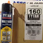 LOTE 160 - 12 LATAS DE ESPUMA DE PU MULTIUSO TYTAN. (NO ESTADO, LEILÃO NÃO TEM GARANTIA E NEM DEVOLUÇÃO, SUJEITO A POSSÍVEIS AVARIAS VISÍVEIS/OCULTAS E/OU AUSÊNCIA DE COMPONENTES).