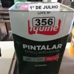 LOTE 356 - 01 LATA DE TINTA IQUINE PINTALAR FOSCO AVELUDADO INTERIORES NA COR BRANCO GELO 18L. (NO ESTADO, LEILÃO NÃO TEM GARANTIA E NEM DEVOLUÇÃO, SUJEITO A POSSÍVEIS AVARIAS VISÍVEIS/OCULTAS E/OU AUSÊNCIA DE COMPONENTES).