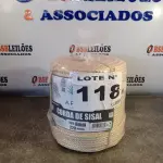 LOTE 118 - 01 - 220 METROS CORDA SISAL 8MM (NO ESTADO, NÃO SABEMOS SE FUNCIONA. LEILÃO NÃO TEM GARANTIA E NEM DEVOLUÇÃO, SUJEITO A POSSÍVEIS AVARIAS VISÍVEIS/OCULTAS E/OU AUSÊNCIA DE COMPONENTES)