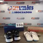 LOTE 159 - 02 – PARES DE CALÇADOS MASCULINO Nº 43 (NO ESTADO, NÃO SABEMOS SE FUNCIONA. LEILÃO NÃO TEM GARANTIA E NEM DEVOLUÇÃO, SUJEITO A POSSÍVEIS AVARIAS VISÍVEIS/OCULTAS E/OU AUSÊNCIA DE COMPONENTES)