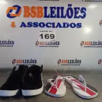 LOTE 169 - 02 – PARES DE CALÇADOS MASCULINO Nº 41 (NO ESTADO, NÃO SABEMOS SE FUNCIONA. LEILÃO NÃO TEM GARANTIA E NEM DEVOLUÇÃO, SUJEITO A POSSÍVEIS AVARIAS VISÍVEIS/OCULTAS E/OU AUSÊNCIA DE COMPONENTES)