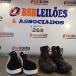 LOTE 268 - 02 – PARES DE CALÇADOS MASCULINO Nº 38 (NO ESTADO, NÃO SABEMOS SE FUNCIONA. LEILÃO NÃO TEM GARANTIA E NEM DEVOLUÇÃO, SUJEITO A POSSÍVEIS AVARIAS VISÍVEIS/OCULTAS E/OU AUSÊNCIA DE COMPONENTES)
