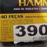 LOTE 390 - 01- JOGO DE SOQUETE 40 PEÇAS CHAVE REVERSÍVEL ¼ (NO ESTADO, NÃO SABEMOS SE FUNCIONA. LEILÃO NÃO TEM GARANTIA E NEM DEVOLUÇÃO, SUJEITO A POSSÍVEIS AVARIAS VISÍVEIS/OCULTAS E/OU AUSÊNCIA DE COMPONENTES)