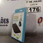 LOTE 176 - 01 POWER BANK 5.000MHA. (NO ESTADO, LEILÃO NÃO TEM GARANTIA E NEM DEVOLUÇÃO, SUJEITO A POSSÍVEIS AVARIAS VISÍVEIS/OCULTAS E/OU AUSÊNCIA DE COMPONENTES).