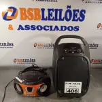 LOTE 406 - 01 APARELHO DE SOM E 01 CAIXA DE SOM BLUETOOTH COM AVARIAS. (NO ESTADO, LEILÃO NÃO TEM GARANTIA E NEM DEVOLUÇÃO, SUJEITO A POSSÍVEIS AVARIAS VISÍVEIS/OCULTAS E/OU AUSÊNCIA DE COMPONENTES).