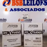 LOTE 347 - 02 CAIXAS COM ADESIVO VEDANTE A BASE DE PESILOX 20G COM 12 BISNAGAS CADA. (NO ESTADO, LEILÃO NÃO TEM GARANTIA E NEM DEVOLUÇÃO, SUJEITO A POSSÍVEIS AVARIAS VISÍVEIS/OCULTAS E/OU AUSÊNCIA DE COMPONENTES).