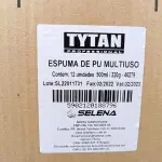LOTE 326 - 12 LATAS DE ESPUMA DE PU MULTIUSO TYTAN. (NO ESTADO, LEILÃO NÃO TEM GARANTIA E NEM DEVOLUÇÃO, SUJEITO A POSSÍVEIS AVARIAS VISÍVEIS/OCULTAS E/OU AUSÊNCIA DE COMPONENTES).