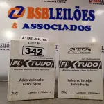 LOTE 342 - 02 CAIXAS COM ADESIVO VEDANTE A BASE DE PESILOX 20G COM 12 BISNAGAS CADA. (NO ESTADO, LEILÃO NÃO TEM GARANTIA E NEM DEVOLUÇÃO, SUJEITO A POSSÍVEIS AVARIAS VISÍVEIS/OCULTAS E/OU AUSÊNCIA DE COMPONENTES).