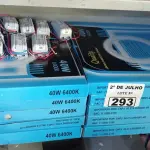 LOTE 293 - 10 LÂMPADAS FLUORESCENTE TUBULAR 40W 6400K E 10 REATORES. (NO ESTADO, LEILÃO NÃO TEM GARANTIA E NEM DEVOLUÇÃO, SUJEITO A POSSÍVEIS AVARIAS VISÍVEIS/OCULTAS E/OU AUSÊNCIA DE COMPONENTES).