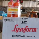 LOTE 267 - 12 LITROS DE DESINFETANTE LYSOFORM. (NO ESTADO, LEILÃO NÃO TEM GARANTIA E NEM DEVOLUÇÃO, SUJEITO A POSSÍVEIS AVARIAS VISÍVEIS/OCULTAS E/OU AUSÊNCIA DE COMPONENTES).