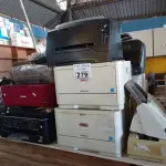 LOTE 279 - 10 IMPRESSORAS MARCAS E MODELOS DIVERSOS PARA RETIRADA DE PEÇAS. (NO ESTADO, LEILÃO NÃO TEM GARANTIA E NEM DEVOLUÇÃO, SUJEITO A POSSÍVEIS AVARIAS VISÍVEIS/OCULTAS E/OU AUSÊNCIA DE COMPONENTES).