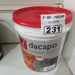 LOTE 231 - 01 BALDE DE CIMENTO QUEIMADO PISO FLEX DACAPÓ 25KG. (NO ESTADO, LEILÃO NÃO TEM GARANTIA E NEM DEVOLUÇÃO, SUJEITO A POSSÍVEIS AVARIAS VISÍVEIS/OCULTAS E/OU AUSÊNCIA DE COMPONENTES).