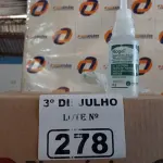 LOTE 278 - 02 CAIXAS COM BISNAGAS DE ÁLCOOL ETÍLICO HIDRATADO 70% COM 30 UNIDADES CADA, 02 FRASQUEIRAS SUPPLY CLEAN E 02 REFIS. (NO ESTADO, LEILÃO NÃO TEM GARANTIA E NEM DEVOLUÇÃO, SUJEITO A POSSÍVEIS AVARIAS VISÍVEIS/OCULTAS E/OU AUSÊNCIA DE COMPONENTES).