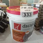 LOTE 333 - 01 BALDE DE CIMENTO QUEIMADO PISO FLEX DACAPÓ 25KG. (NO ESTADO, LEILÃO NÃO TEM GARANTIA E NEM DEVOLUÇÃO, SUJEITO A POSSÍVEIS AVARIAS VISÍVEIS/OCULTAS E/OU AUSÊNCIA DE COMPONENTES).