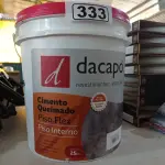 LOTE 333 - 01 BALDE DE CIMENTO QUEIMADO PISO FLEX DACAPÓ 25KG. (NO ESTADO, LEILÃO NÃO TEM GARANTIA E NEM DEVOLUÇÃO, SUJEITO A POSSÍVEIS AVARIAS VISÍVEIS/OCULTAS E/OU AUSÊNCIA DE COMPONENTES).