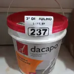 LOTE 237 - 01 BALDE DE CIMENTO QUEIMADO PISO FLEX DACAPÓ 25KG. (NO ESTADO, LEILÃO NÃO TEM GARANTIA E NEM DEVOLUÇÃO, SUJEITO A POSSÍVEIS AVARIAS VISÍVEIS/OCULTAS E/OU AUSÊNCIA DE COMPONENTES).