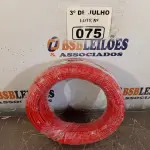 LOTE 075 - 01 ROLO DE CABO FLEXÍVEL STAR BRASIL 1X2,5MM NA COR VERMELHA (NOVO). (NO ESTADO, LEILÃO NÃO TEM GARANTIA E NEM DEVOLUÇÃO, SUJEITO A POSSÍVEIS AVARIAS VISÍVEIS/OCULTAS E/OU AUSÊNCIA DE COMPONENTES).