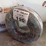 LOTE 190 - 01 ROLO DE CABO FLEXÍVEL 1X10MM COR PRETA (NOVO). (NO ESTADO, LEILÃO NÃO TEM GARANTIA E NEM DEVOLUÇÃO, SUJEITO A POSSÍVEIS AVARIAS VISÍVEIS/OCULTAS E/OU AUSÊNCIA DE COMPONENTES).