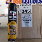 LOTE 345 - 12 TUBOS DE ESPUMA PU MULTIUSO TYTAN. (NO ESTADO, LEILÃO NÃO TEM GARANTIA E NEM DEVOLUÇÃO, SUJEITO A POSSÍVEIS AVARIAS VISÍVEIS/OCULTAS E/OU AUSÊNCIA DE COMPONENTES).