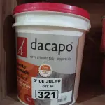 LOTE 321 - 01 BALDE DE CIMENTO QUEIMADO PISO FLEX DACAPÓ 25KG. (NO ESTADO, LEILÃO NÃO TEM GARANTIA E NEM DEVOLUÇÃO, SUJEITO A POSSÍVEIS AVARIAS VISÍVEIS/OCULTAS E/OU AUSÊNCIA DE COMPONENTES).