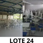 LOTE 057 - 60 MESAS C/ BANQUETAS FIXAS (UNIDADE: B-095 - BLUMENAU/SC LOCAL DE RETIRADA: RICARDO GEORG, 777 BAIRRO ITOUPAVA CENTRAL - BLUMENAU/SC)