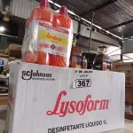 LOTE 367 - 12 LITROS DE DESINFETANTE LYSOFORM. (NO ESTADO, LEILÃO NÃO TEM GARANTIA E NEM DEVOLUÇÃO, SUJEITO A POSSÍVEIS AVARIAS VISÍVEIS/OCULTAS E/OU AUSÊNCIA DE COMPONENTES).