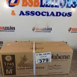 LOTE 379 - 01 CAIXA COM LUVAS RANHURADA TAMANHO “M” SÃO 36 PARES. (NO ESTADO, LEILÃO NÃO TEM GARANTIA E NEM DEVOLUÇÃO, SUJEITO A POSSÍVEIS AVARIAS VISÍVEIS/OCULTAS E/OU AUSÊNCIA DE COMPONENTES).