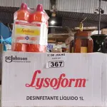 LOTE 367 - 12 LITROS DE DESINFETANTE LYSOFORM. (NO ESTADO, LEILÃO NÃO TEM GARANTIA E NEM DEVOLUÇÃO, SUJEITO A POSSÍVEIS AVARIAS VISÍVEIS/OCULTAS E/OU AUSÊNCIA DE COMPONENTES).
