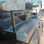 LOTE 422 - 01 BALCÃO E 01 ILHA EM INOX INCOMPLETOS. (NO ESTADO, LEILÃO NÃO TEM GARANTIA E NEM DEVOLUÇÃO, SUJEITO A POSSÍVEIS AVARIAS VISÍVEIS/OCULTAS E/OU AUSÊNCIA DE COMPONENTES).