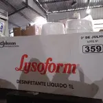 LOTE 359 - 12 LITROS DE DESINFETANTE LYSOFORM. (NO ESTADO, LEILÃO NÃO TEM GARANTIA E NEM DEVOLUÇÃO, SUJEITO A POSSÍVEIS AVARIAS VISÍVEIS/OCULTAS E/OU AUSÊNCIA DE COMPONENTES).