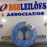 LOTE 120 - 01 ROLO DE CABO FLEXÍVEL 1X10MM NA COR AZUL. 100 METROS (NOVO)(NO ESTADO, LEILÃO NÃO TEM GARANTIA E NEM DEVOLUÇÃO, SUJEITO A POSSÍVEIS AVARIAS VISÍVEIS/OCULTAS E/OU AUSÊNCIA DE COMPONENTES).