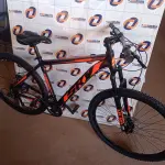 LOTE 100 - 01 BICICLETA ARO 29, COR LARANJADA COM PRETO, NANO 24V SKY TRAZ 24 MARCHAS COM SISTEMA CASSETE MICROSHIFT E FREIOS HIDRÁULICOS. QUADRO SKY EM ALUMÍNIO 6061 NANO; SUSPENSÃO HEILAND AHEADSET 100MM;ALAVANCA MICROSHIFT  3 X 8 VELOCIDADES; PEDIVELA SHIFT TECH 42/32/22; MOVIMENTO CENTRAL ROLAMENTADO; CÂMBIO DIANTEIRO MICROSHIFT 3V  7/8 X 3V 42/32/22 ;CAMBIO TRASEIRO MICROSHIFT 8V COM CAGE LONGO RDM26L;CASSETE MICROSHIFT 8 VELOCIDADES COM RELAÇÃO 11-34 DENTES; CORRENTE YBN INDEX 1/2 X 3/32 116L; CUBOS SHIFT TECH CASSETTE COM BLOCAGENS 36 FUROS; DISCOS 160MM;FREIO A DISCO ALHONGA LANCER PAVOLUTION; GUIDÃO HEILAND EM ALUMÍNIO 31.8MM; SUPORTE DE GUIDÃO HEILAND ALUMÍNIO 31.8MM; PNEUS SWALLOW 29 X 2.10; SELIM SKY MTB; CANOTE DE SELIM HEILAND 27.2MM; AROS DUPLOS WLK 29 36 FUROS; PEDAL PLATAFORMA HEILAND NYLON.(NOVA) (NO ESTADO)