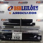LOTE 152 - 05 APARELHOS DE DVD MARCAS E MODELOS DIVERSOS. (NO ESTADO, LEILÃO NÃO TEM GARANTIA E NEM DEVOLUÇÃO, SUJEITO A POSSÍVEIS AVARIAS VISÍVEIS/OCULTAS E/OU AUSÊNCIA DE COMPONENTES).