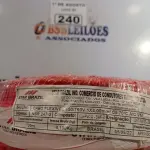 LOTE 240 - 01 ROLO DE CABO FLEXÍVEL 1X4MM NA COR VERMELHA.100 METROS (NOVO) (NO ESTADO, LEILÃO NÃO TEM GARANTIA E NEM DEVOLUÇÃO, SUJEITO A POSSÍVEIS AVARIAS VISÍVEIS/OCULTAS E/OU AUSÊNCIA DE COMPONENTES).