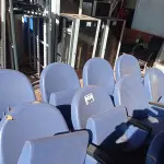 LOTE 399 - 02 LONGARINAS DE 04 LUGARES. (NO ESTADO, LEILÃO NÃO TEM GARANTIA E NEM DEVOLUÇÃO, SUJEITO A POSSÍVEIS AVARIAS VISÍVEIS/OCULTAS E/OU AUSÊNCIA DE COMPONENTES).