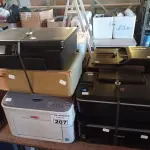 LOTE 207 - 10 IMPRESSORAS MARCAS E MODELOS DIVERSOS PARA RETIRADA DE PEÇAS. (NO ESTADO, LEILÃO NÃO TEM GARANTIA E NEM DEVOLUÇÃO, SUJEITO A POSSÍVEIS AVARIAS VISÍVEIS/OCULTAS E/OU AUSÊNCIA DE COMPONENTES).