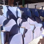 LOTE 398 - 03 LONGARINAS DE 04 LUGARES. (NO ESTADO, LEILÃO NÃO TEM GARANTIA E NEM DEVOLUÇÃO, SUJEITO A POSSÍVEIS AVARIAS VISÍVEIS/OCULTAS E/OU AUSÊNCIA DE COMPONENTES).